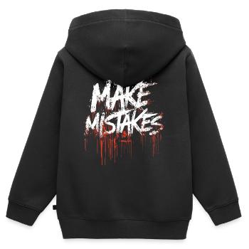 Mache Fehler - Kinder Premium Organic Zip Hoodie - Schwarz - Hinten - AI Model Kid Male (0cm)