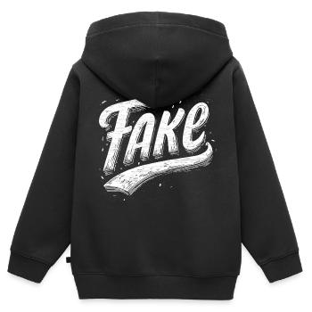 Fake - Kinder Premium Organic Zip Hoodie - Schwarz - Hinten - AI Model Kid Male (0cm)