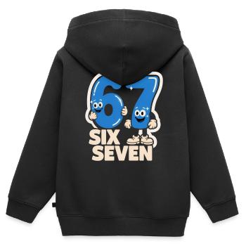 67 Six Seven 6 7 - Lustiges italienisches  - Kinder Premium Organic Zip Hoodie - Schwarz - Hinten - AI Model Kid Male (0cm)
