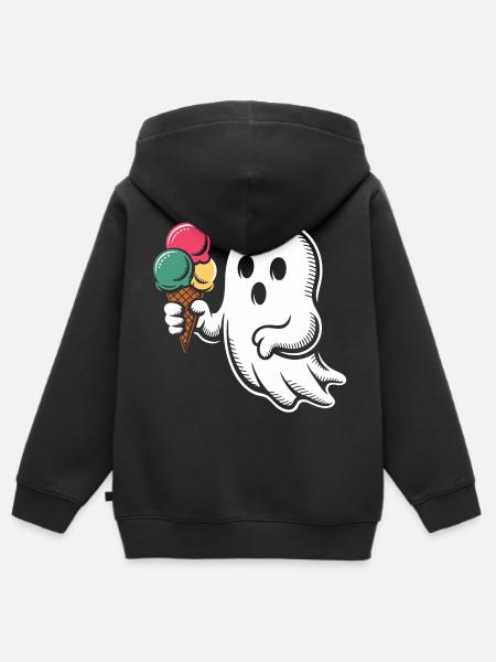 Geist mit Eiscreme - Kids Premium Organic Zip-up Hoodie - black