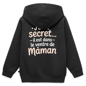 Das Geheimnis in Mamas Bauch - Kinder Premium Organic Zip Hoodie - Schwarz - Hinten - AI Model Kid Male (0cm)
