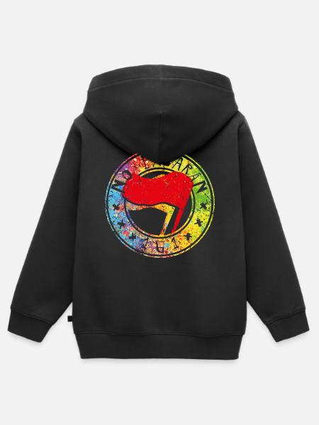 no pasaran 161 - Kinder Premium Organic Zip Hoodie - Schwarz