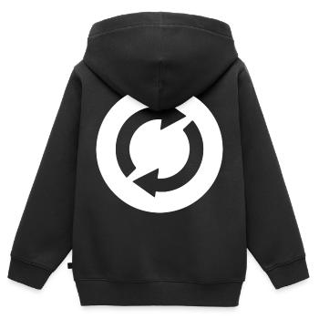 Wiederholungs Silhouetten Piktogramm Design - Kinder Premium Organic Zip Hoodie - Schwarz - Hinten - AI Model Kid Male (0cm)