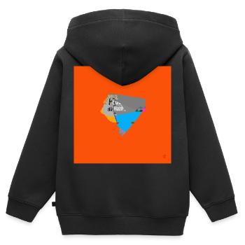 TEXTURA_DE_COLOR_#20 - Kinder Premium Organic Zip Hoodie - Schwarz - Hinten - AI Model Kid Male (0cm)