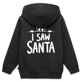 J’ai vu le Père Noël - Sweat Premium à capuche zippé enfant bio - noir - Dos - AI Model Kid Male (0cm)