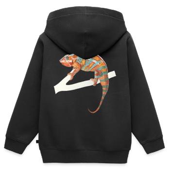 orange türkises Chamäleon Chamaeleon zeylandicus - Kinder Premium Organic Zip Hoodie - Schwarz - Hinten - AI Model Kid Male (0cm)