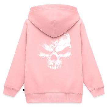 Evil Skull – Dark Grinning Beast - Kinder Premium Organic Zip Hoodie - Rosa - Hinten - AI Model Kid Female (0cm)