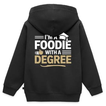 Registrierter Ernährungsberater für Akademische Ernährung - Kinder Premium Organic Zip Hoodie - Schwarz - Hinten - AI Model Kid Male (0cm)