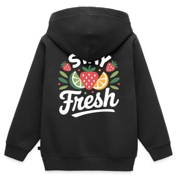 Reste tranquille - Sweat Premium à capuche zippé enfant bio - noir - Dos - AI Model Kid Male (0cm)