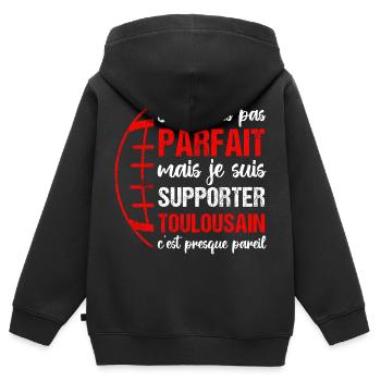 Toulouse-Unterstützer Rugby-Geschenk Toulouse - Kinder Premium Organic Zip Hoodie - Schwarz - Hinten - AI Model Kid Male (0cm)