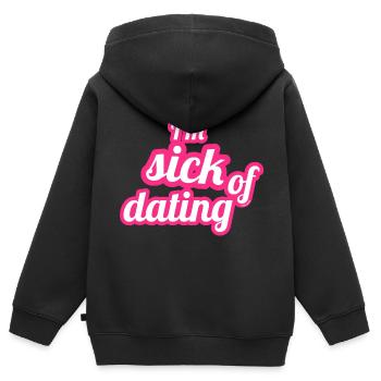 I'm sick of dating – Feministisches Statement - Kinder Premium Organic Zip Hoodie - Schwarz - Hinten - AI Model Kid Male (0cm)