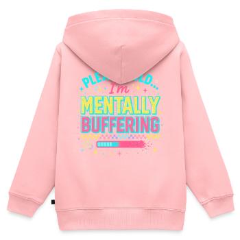 Tampon mental - Sweat Premium à capuche zippé enfant bio - rose - Dos - AI Model Kid Female (0cm)