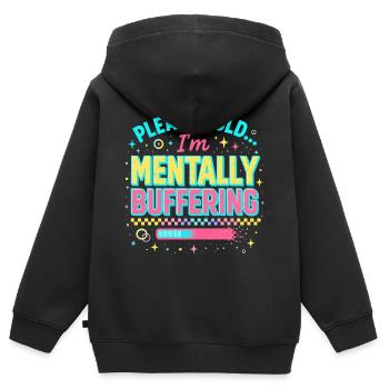 Tampon mental - Sweat Premium à capuche zippé enfant bio - noir - Dos - AI Model Kid Male (0cm)