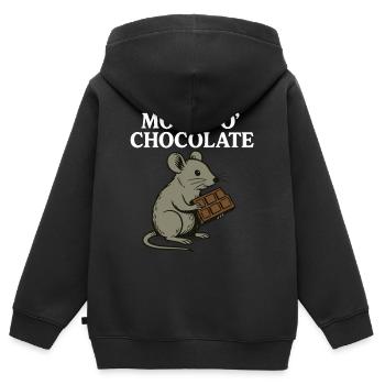 Mouse o’Chocolate Jeu de mots drôle Mouse - Sweat Premium à capuche zippé enfant bio - noir - Dos - AI Model Kid Male (0cm)