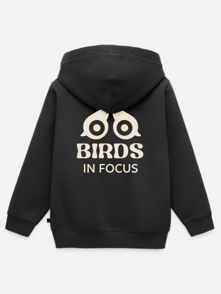 Vögel im Fokus - Kinder Premium Organic Zip Hoodie - Schwarz