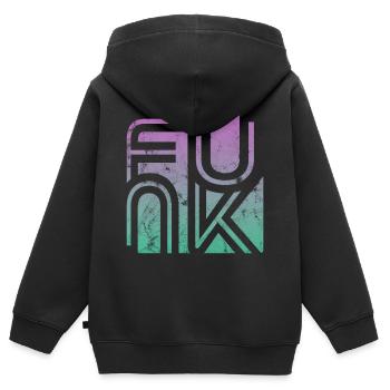 Funk Vintage - Kids Premium Organic Zip-up Hoodie - black - Back - AI Model Kid Male (0cm)