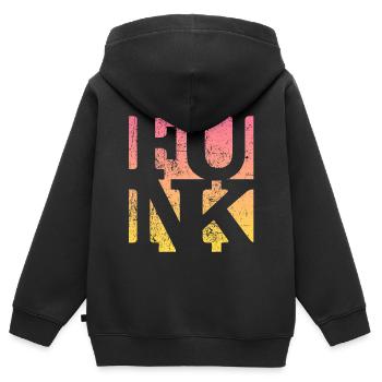 Funk Vintage - Sweat Premium à capuche zippé enfant bio - noir - Dos - AI Model Kid Male (0cm)