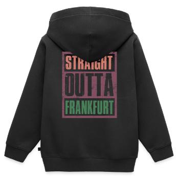 Tout droit sorti de Francfort - Sweat Premium à capuche zippé enfant bio - noir - Dos - AI Model Kid Male (0cm)