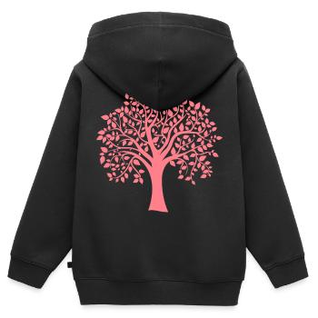 Icon Roter Jumbo-Baum Muster-Silhouette - Kinder Premium Organic Zip Hoodie - Schwarz - Hinten - AI Model Kid Male (0cm)