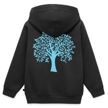 Icon Blue Jumbo Tree Print Silhouette - Kinder Premium Organic Zip Hoodie - Schwarz - Hinten - AI Model Kid Male (0cm)
