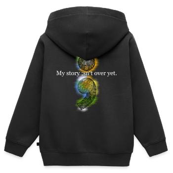 Point-virgule zen - Sweat Premium à capuche zippé enfant bio - noir - Dos - AI Model Kid Male (0cm)