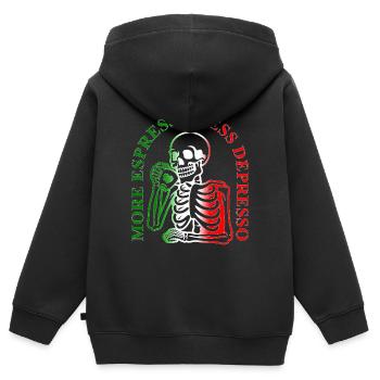 Expresso - Sweat Premium à capuche zippé enfant bio - noir - Dos - AI Model Kid Male (0cm)