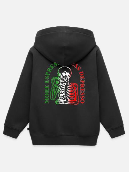 Espresso - Kinder Premium Organic Zip Hoodie - Schwarz