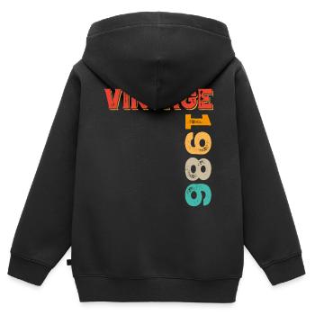 Vintage 1986 - Kinder Premium Organic Zip Hoodie - Schwarz - Hinten - AI Model Kid Male (0cm)