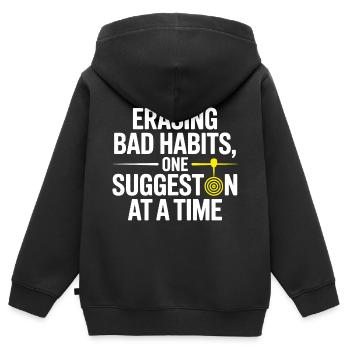Hypnotiseur effaçant les mauvaises habitudes : un point à suggérer pour - Sweat Premium à capuche zippé enfant bio - noir - Dos - AI Model Kid Male (0cm)