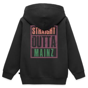 Directement sorti de Mayence - Sweat Premium à capuche zippé enfant bio - noir - Dos - AI Model Kid Male (0cm)