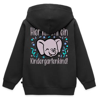 Kleinkinder Kindergartenkind - Kinder Premium Organic Zip Hoodie - Schwarz - Hinten - AI Model Kid Male (0cm)