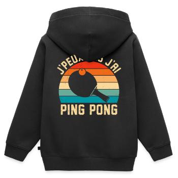 Ich kann nicht. Ich habe Tischtennis. - Kinder Premium Organic Zip Hoodie - Schwarz - Hinten - AI Model Kid Male (0cm)
