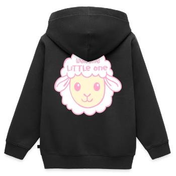 Willkommen Baby-Geburtsschafe - Kinder Premium Organic Zip Hoodie - Schwarz - Hinten - AI Model Kid Male (0cm)