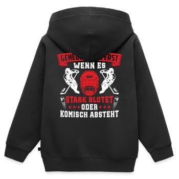Hockey sur glace - Sweat Premium à capuche zippé enfant bio - noir - Dos - AI Model Kid Male (0cm)