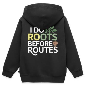 Zertifizierte klinische Ursachenspezialisten-Ausrüstung - Kinder Premium Organic Zip Hoodie - Schwarz - Hinten - AI Model Kid Male (0cm)