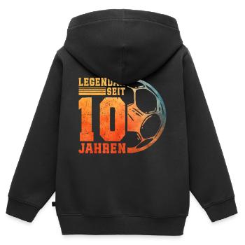 10th Birthday 10 Years Young Kids Football - Kids Premium Organic Zip-up Hoodie - black - Back - AI Model Kid Male (0cm)