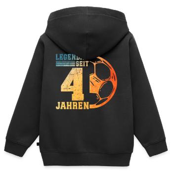 4th Birthday 4 Years Young Kids Soccer - Kids Premium Organic Zip-up Hoodie - black - Back - AI Model Kid Male (0cm)