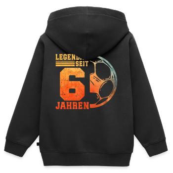 6th Birthday 6 Years Young Kids Football - Kids Premium Organic Zip-up Hoodie - black - Back - AI Model Kid Male (0cm)