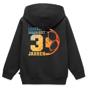 3rd Birthday 3 Years Young Kids Football - Kids Premium Organic Zip-up Hoodie - black - Back - AI Model Kid Male (0cm)