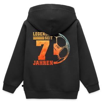 7th Birthday 7 Years Young Kids Football - Kids Premium Organic Zip-up Hoodie - black - Back - AI Model Kid Male (0cm)