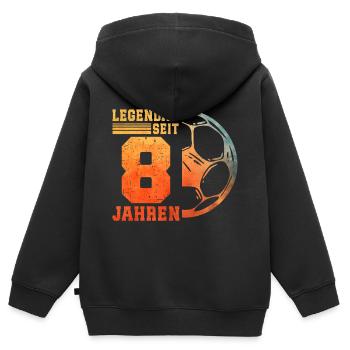 8. Geburtstag 8 Jahre Junge Kinder Fußball - Kinder Premium Organic Zip Hoodie - Schwarz - Hinten - AI Model Kid Male (0cm)