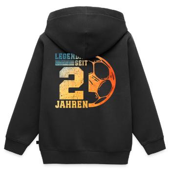 2nd Birthday 2 Years Young Kids Football - Kids Premium Organic Zip-up Hoodie - black - Back - AI Model Kid Male (0cm)