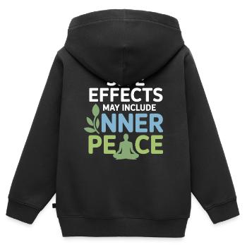 Naturopathe Effets secondaires Professionnel de la paix intérieure - Sweat Premium à capuche zippé enfant bio - noir - Dos - AI Model Kid Male (0cm)