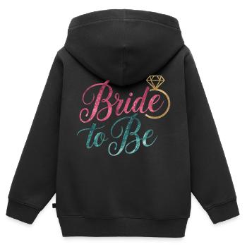 Future mariée - Sweat Premium à capuche zippé enfant bio - noir - Dos - AI Model Kid Male (0cm)