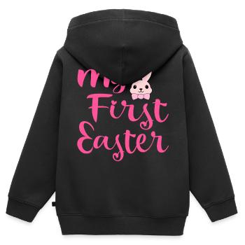 Mein erster Osterhase - Kinder Premium Organic Zip Hoodie - Schwarz - Hinten - AI Model Kid Male (0cm)