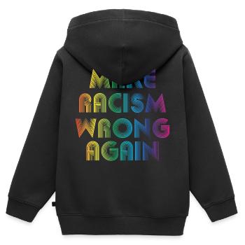 Rendre le racisme faux - Sweat Premium à capuche zippé enfant bio - noir - Dos - AI Model Kid Male (0cm)