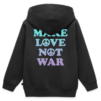 Make love not war - Kids Premium Organic Zip-up Hoodie - black - Back - AI Model Kid Male (0cm)