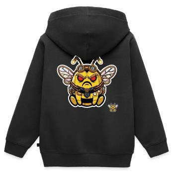 Bionische Edgy Steampunk Cyborg Bee - Kinder Premium Organic Zip Hoodie - Schwarz - Hinten - AI Model Kid Male (0cm)