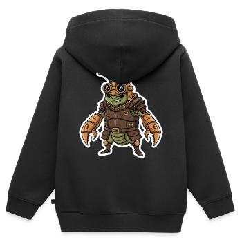 Steampunk-Krieger, gepanzerte Gottesanbeterin - Kinder Premium Organic Zip Hoodie - Schwarz - Hinten - AI Model Kid Male (0cm)