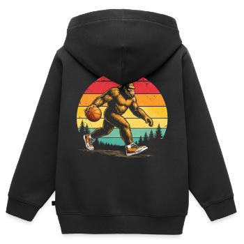 Bigfoot Sasquatch Big Foot Basketball - Kinder Premium Organic Zip Hoodie - Schwarz - Hinten - AI Model Kid Male (0cm)